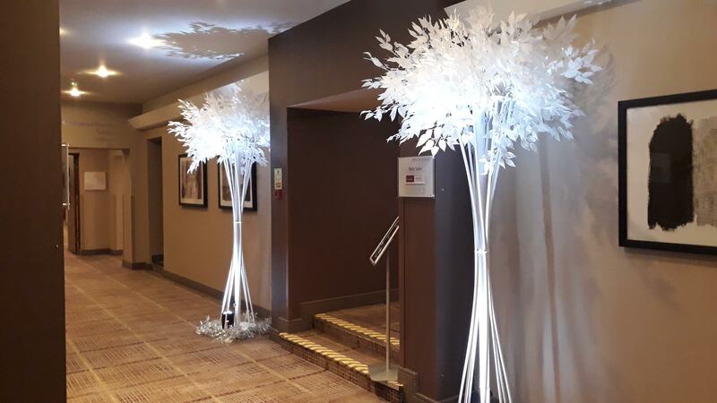 White Tree floor standing decorations used for entrance
