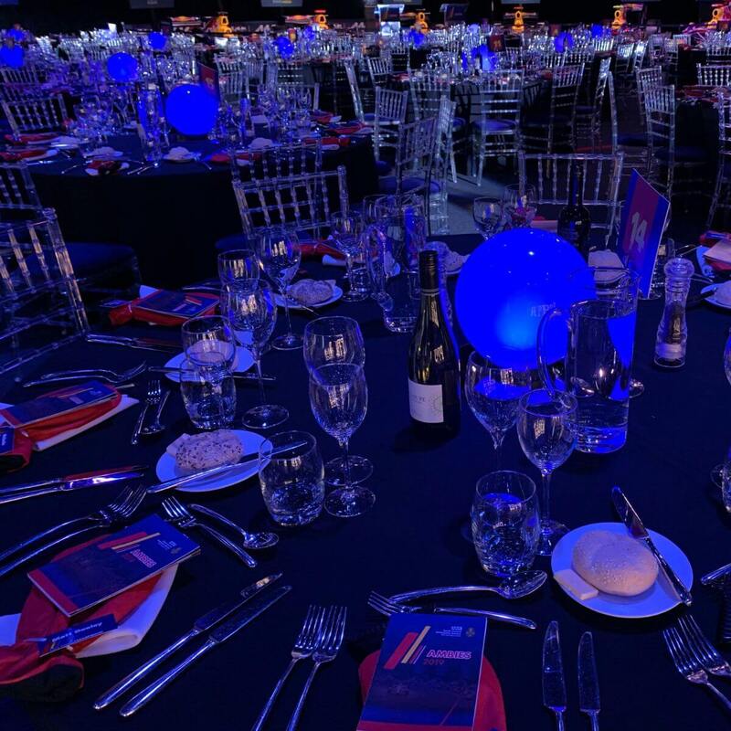 LED Ball Centrepieces in Blue