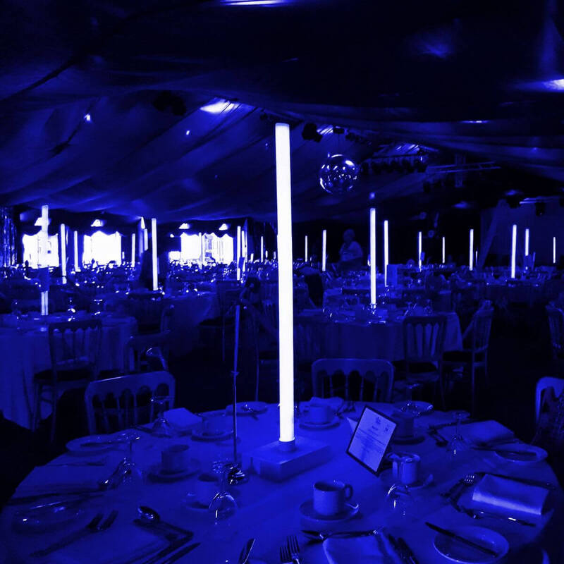 LED Tube Centrepiece in Blue