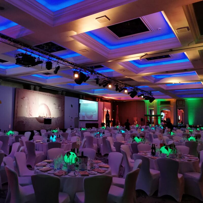 Globe Centrepieces at an Awards Event